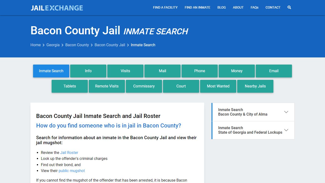 Inmate Search: Roster & Mugshots - Bacon County Jail, GA